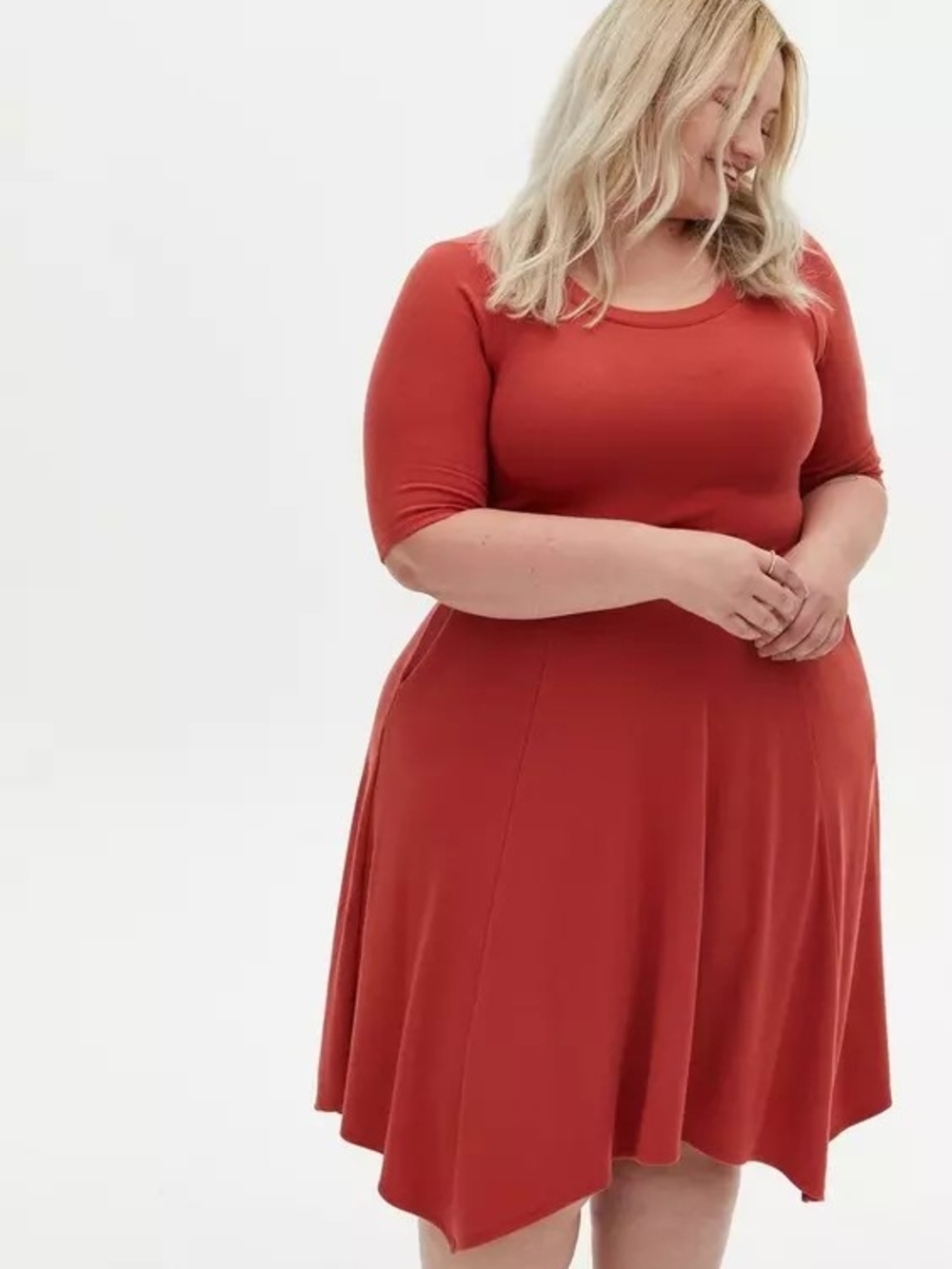 NWT Torrid Midi Super Soft Rib Hanky Hem Dress- Size 1X